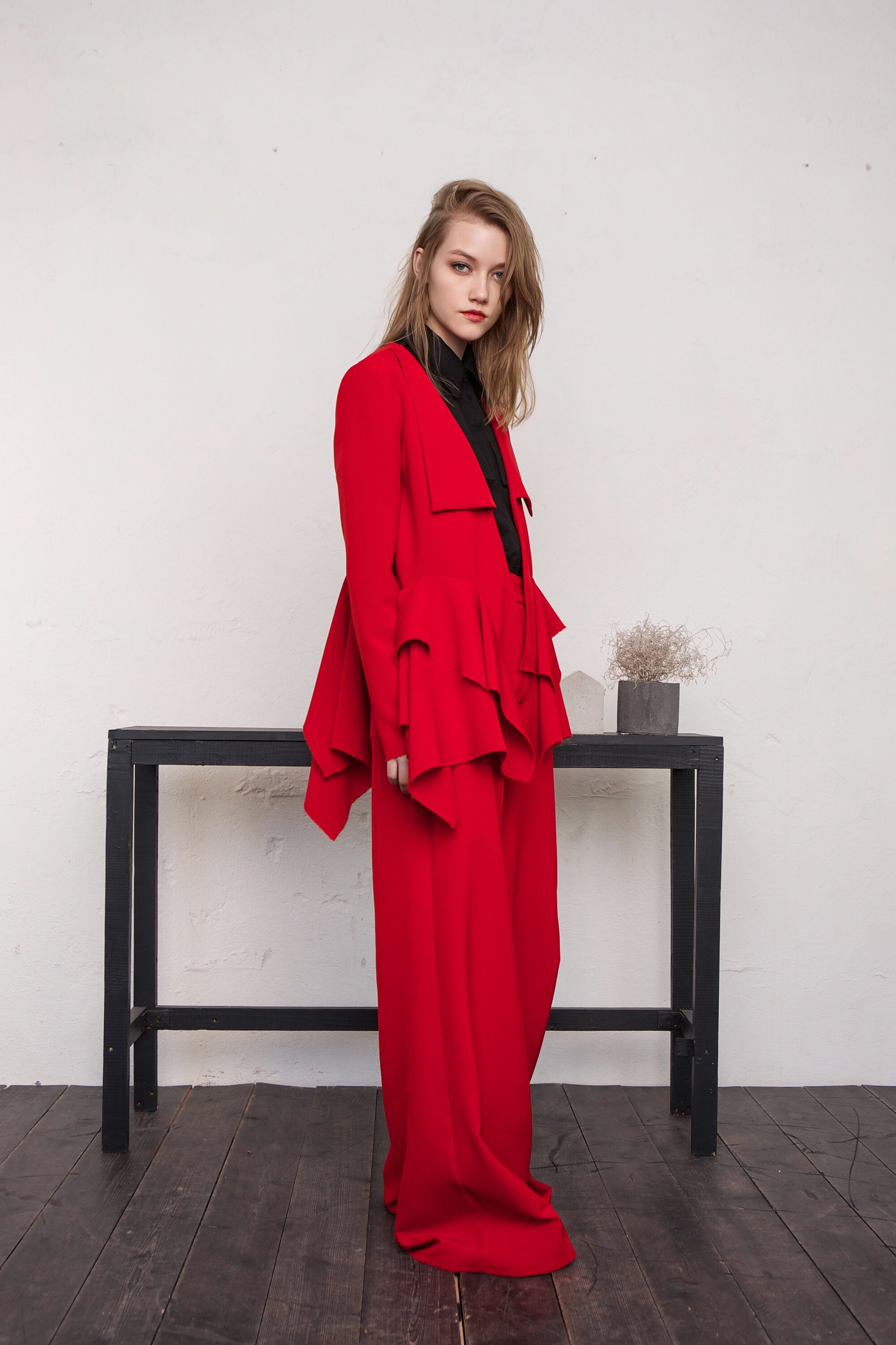 Traje / Traje de mujer / Pantalones Palazzo / Blazer / | Etsy México