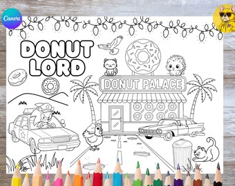 Sonic the Hedgehog Coloring Placemat – Printable Birthday Activity Mat, Kids Party Game, Digital Download