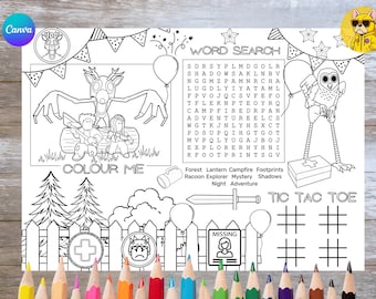 99 Nights in the Forest Activity Party Table Placemat | Roblox Edition Instant Download I Colouring Page I Birthday Activity I DYI Colour