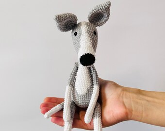 Peluche lévrier, whippet, lévrier italien, chien en peluche, cadeau pour propriétaire de chien