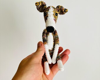 Brindle Greyhound, Mini Greyhound, Stuffed Dog - Handmade Gift for Dog Lovers