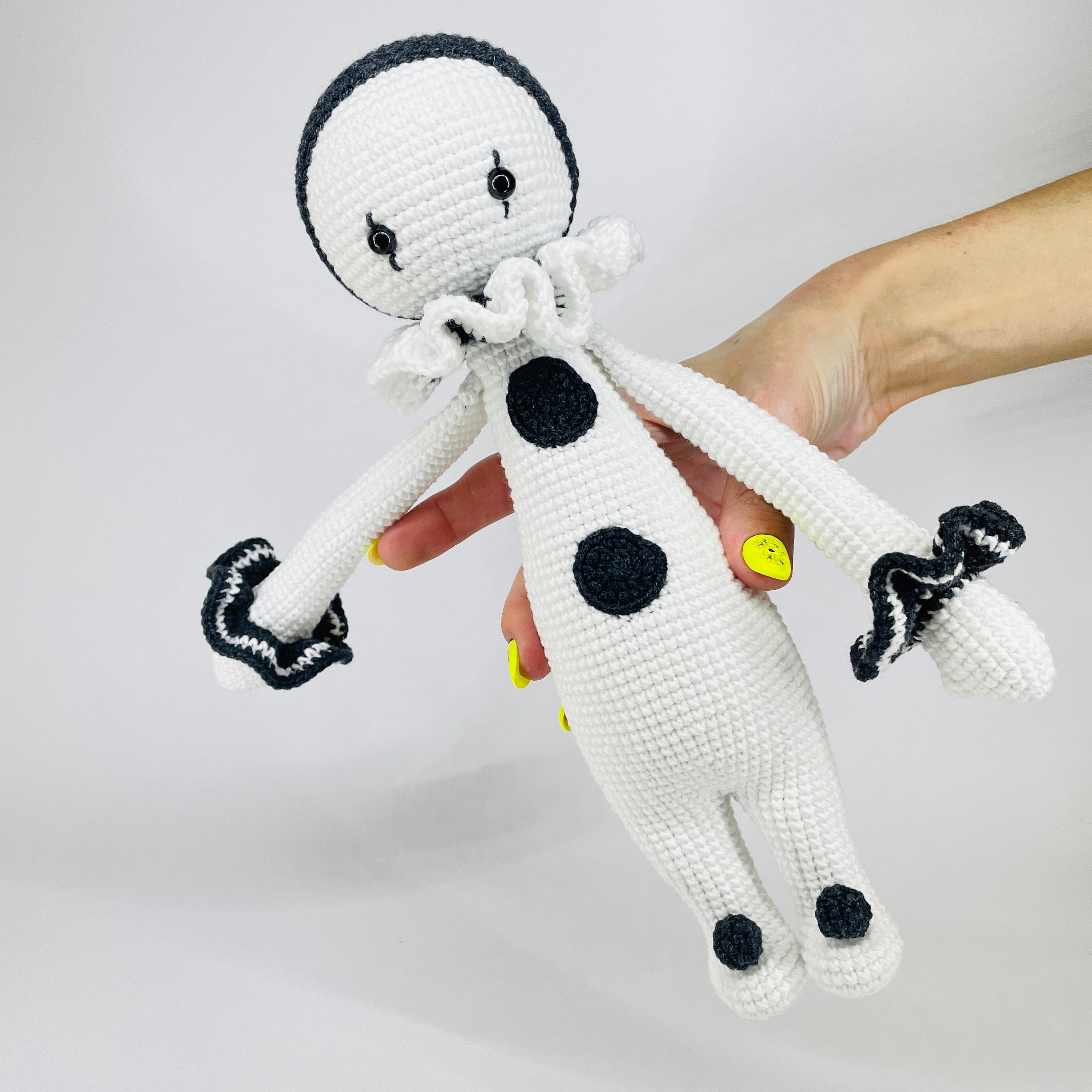 ピエロ人形：かぎ針編みのピエロのおもちゃ、ハロウィンギフト