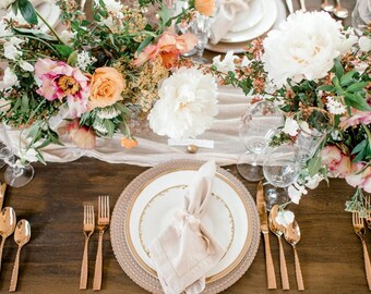 Light Grey Rustic Gauze Table Centerpieces Wedding Table Etsy