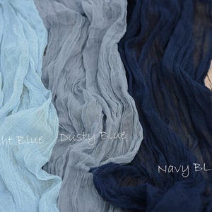Navy Blue Table Gauze, Light Blue, Dusty Blue Rustic Wedding Table Runner, Aisle Runner, Party Back Drop, Wedding Centerpiece