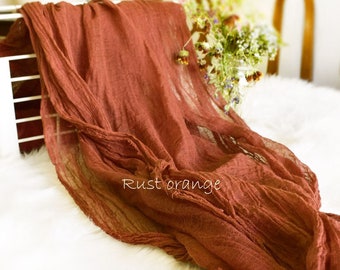 Rust Orange Gauze, Arch Wedding, Table Centerpieces, Bridal Showers Party Decor, BOHO Wedding, Out Door Wedding, Events Decor