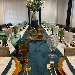 Dark Teal Wedding Gauze Table Runner, Table Centerpiece, Cheesecloth Runner, Teal Table Decor, Boho Wedding Rustic, Photo Prop, Cotton Gauze
