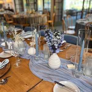 Dusty Blue Table Runner, Wedding Decor Events, Table Centerpieces, Table Runner, Wedding Arch, Davids Bridal & Azazies Dusty Blue Match