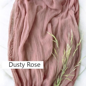 Rustic Dusty Rose Gauze Table Runner, Wedding Centerpiece, Dusty Pink, Wedding Rustic Centerpiece,  New Born Props, Aisle Runner