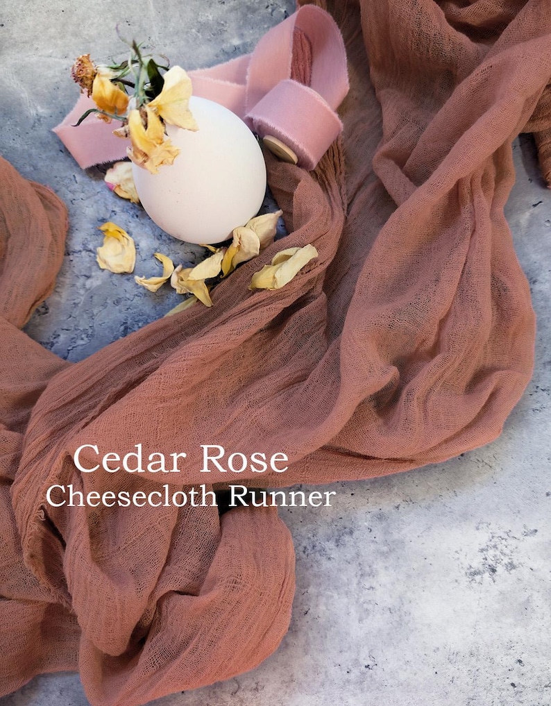 SEA GLASS - Cheescloth Table Runner! Rustic Farmhouse Wedding Table Centerpiece. Wedding Arch. Azazie Bridal - Sea Glass color match. image 9