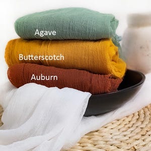 Rustic Farm House Runner, wedding arch, Table Centerpiece, Photo Back Drop, New Born Wrap, Event Decor, Cotton Cheesecloth fabric|Azazie