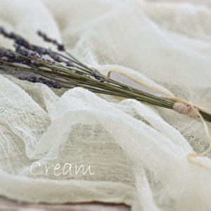 Cream Rustic Wedding Gauze, WeddingTable Runner Centerpieces, Bridal Showers, Arch Wedding, Hand Dyed Cheesecloth Runner, 100% cotton Scrim