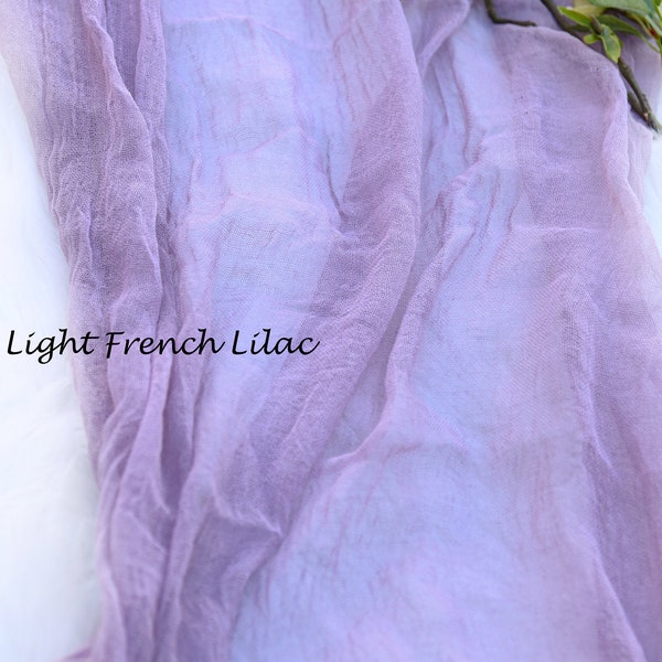 Ligh French Lilac - Rustic Wedding, Wedding Decor, Table Centerpiece, Wedding Table Runner, Cheesecloth Table Runner, Photo Backdrops