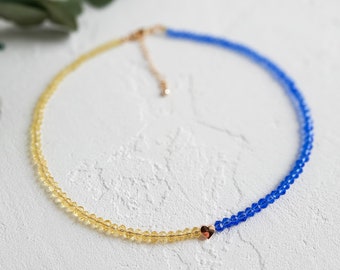 Ukraine necklace, Ukraine choker, Ukraine flag jewelry, Blue and Yellow Necklace, Piece for Ukraine, Made in Ukraine