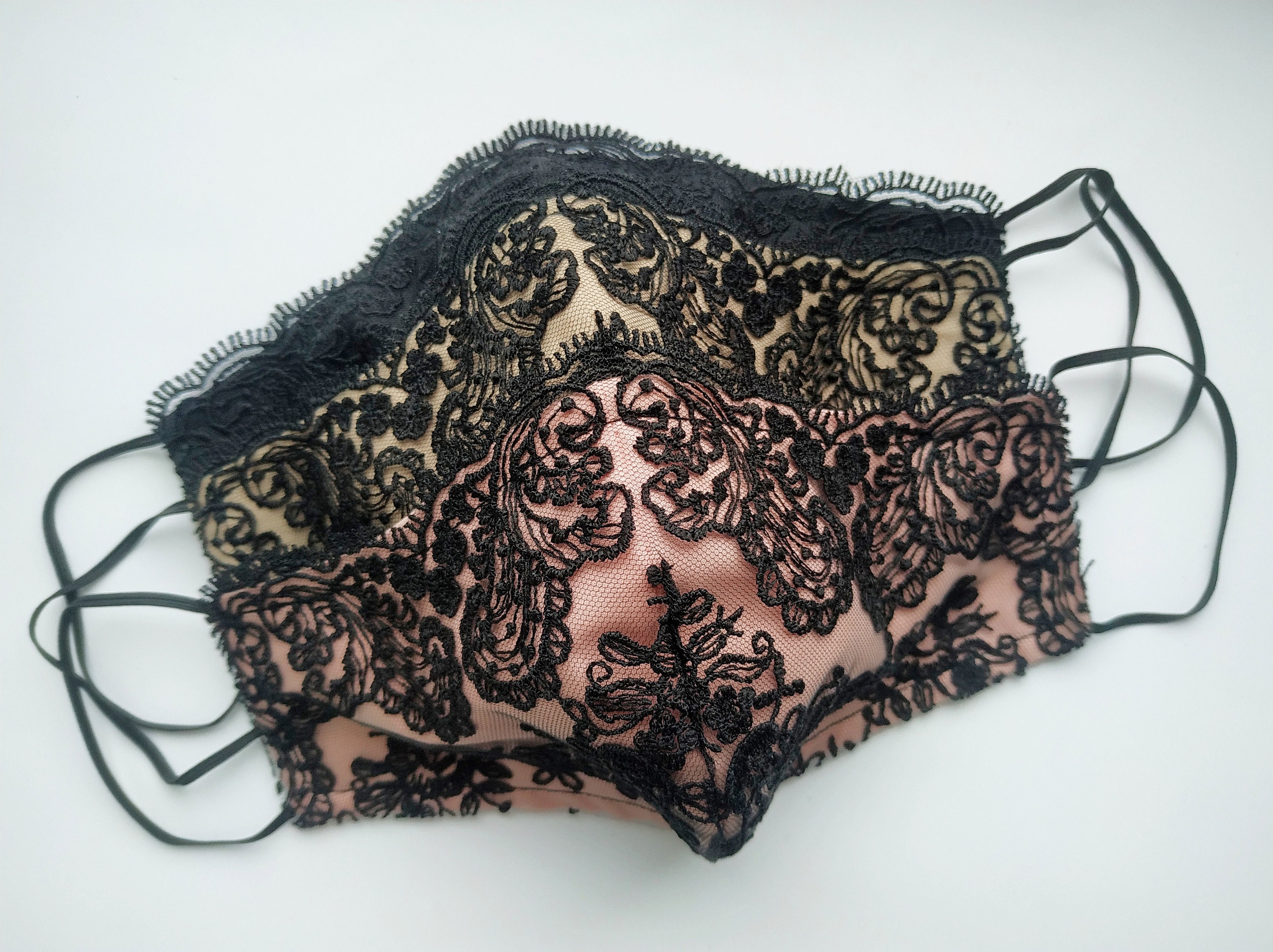 Lace Designer Face Mask Luxury Face Mask Fashion Face Mask Etsy