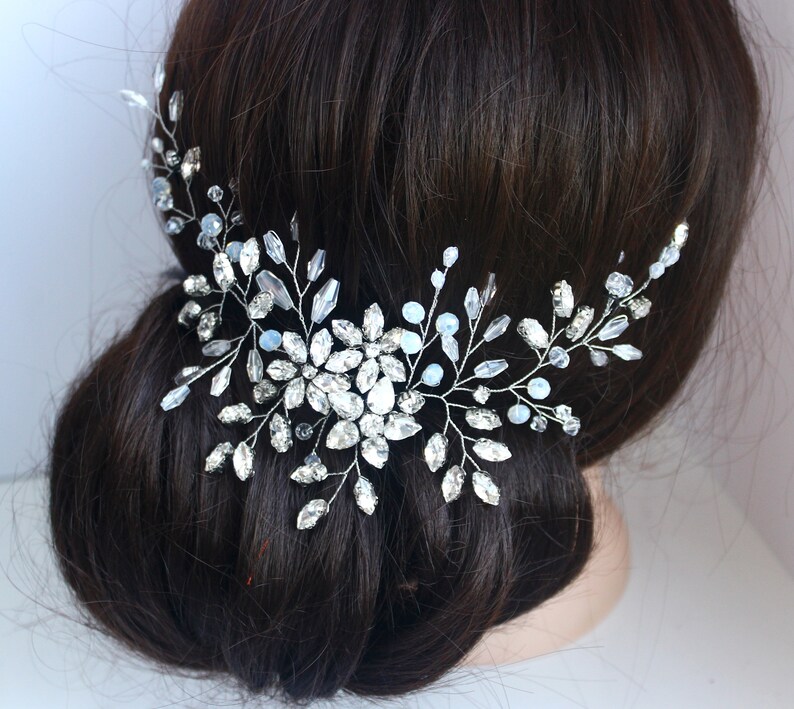 Crystal Tiara Bridal Hair Vine Wedding Hairpiece Crystal Hair Piece Headband for bride Crystal Hair Vine Crystal Bridal Headpiece