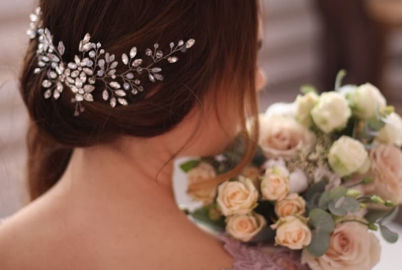 Crystal Tiara Bridal Hair Vine Wedding Hairpiece Crystal Hair Piece Headband for bride Crystal Hair Vine Crystal Bridal Headpiece