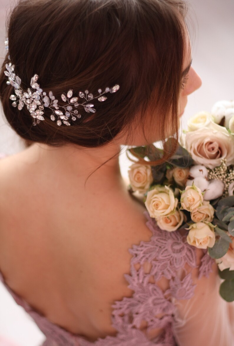 Crystal Tiara Bridal Hair Vine Wedding Hairpiece Crystal Hair Piece Headband for bride Crystal Hair Vine Crystal Bridal Headpiece