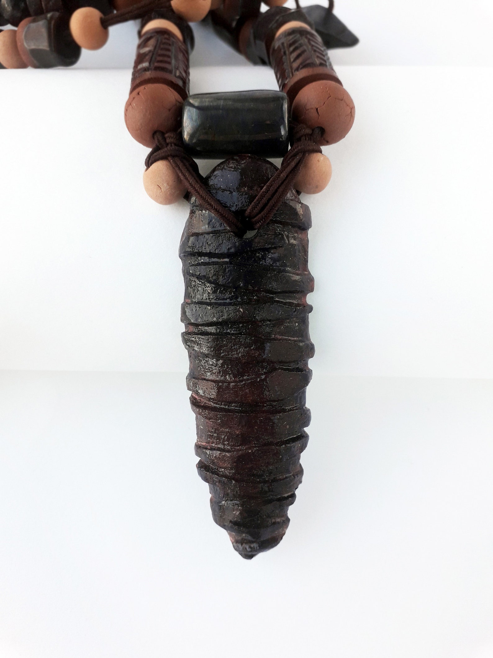 Mens hippie necklace / African long beaded necklace for men Etsy