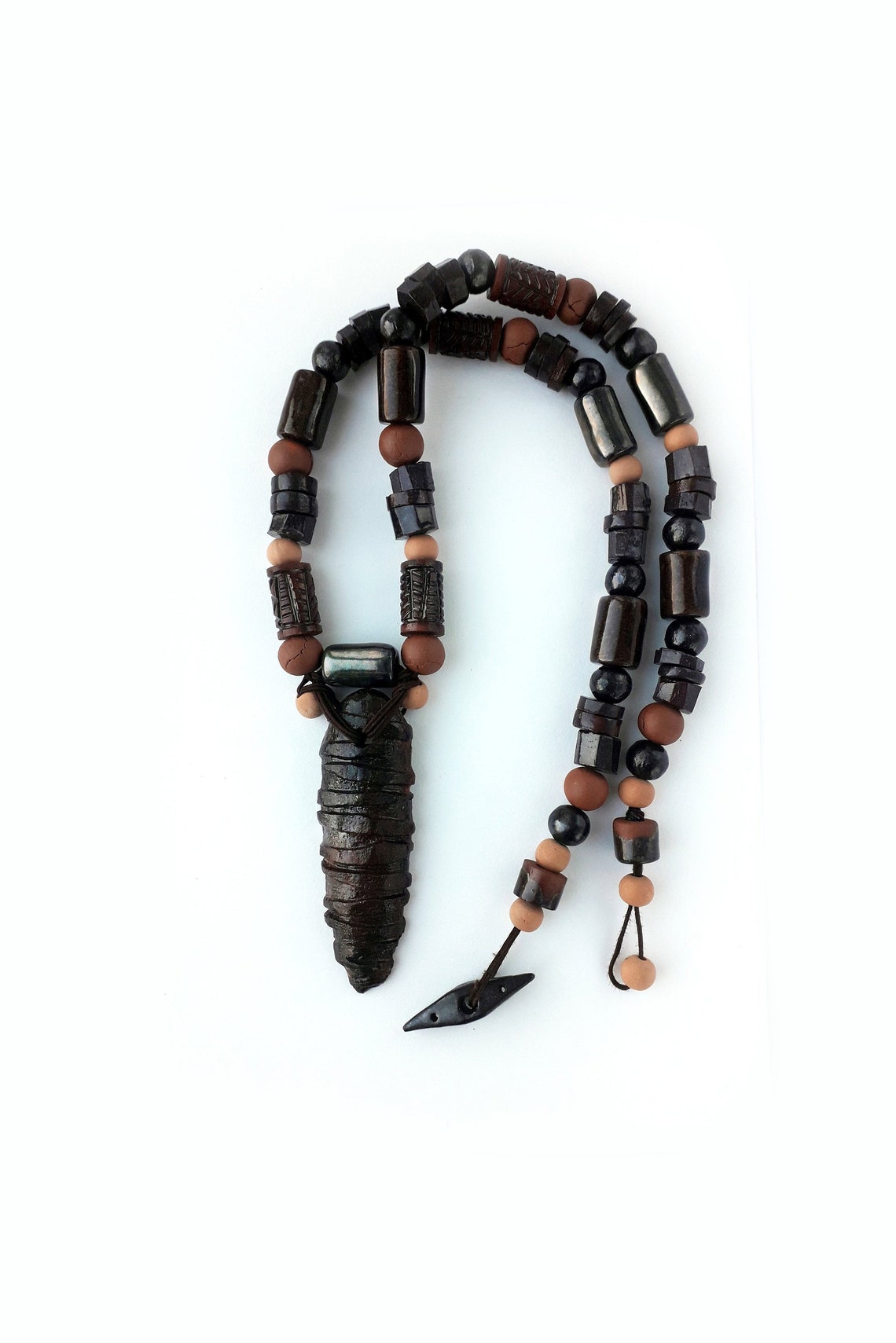 Mens Hippie Necklace / African Long Beaded Necklace for Men Etsy