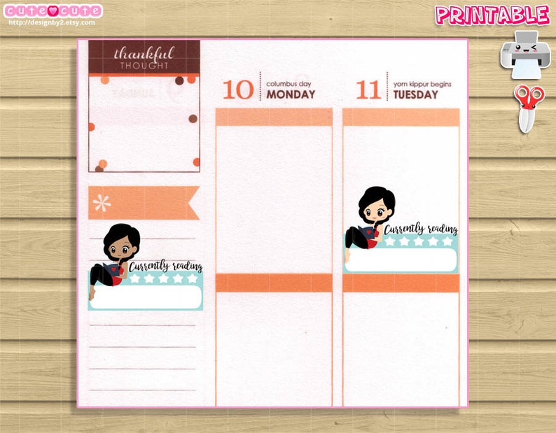 Chic Reading set for your sidebar cute read tracker for your Etsy