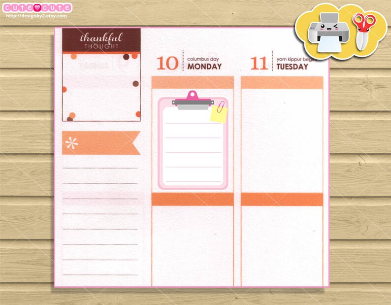 pastel clipboard planner stickers print and cut cute etsy