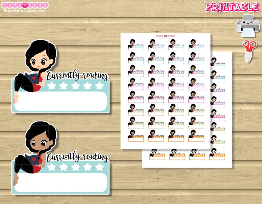 Chic Reading set for your sidebar cute read tracker for your Etsy