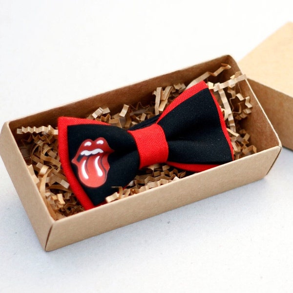 The Rolling Stones bow tie, music bow tie for musician, for rockers, adult and kid bow tie, gift for friend, Music bow tie , Music bow tie