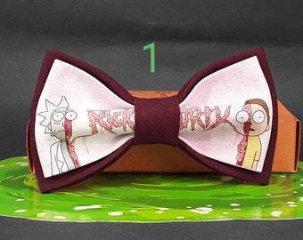 Rick and Morty cartoon bow tie for men