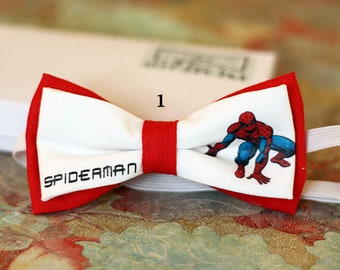 Spiderman superhero bow tie for man and kid