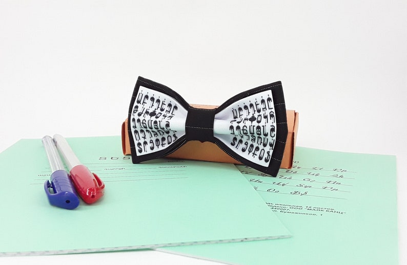 Armenian alphabet bow tie to school for kids | Etsy