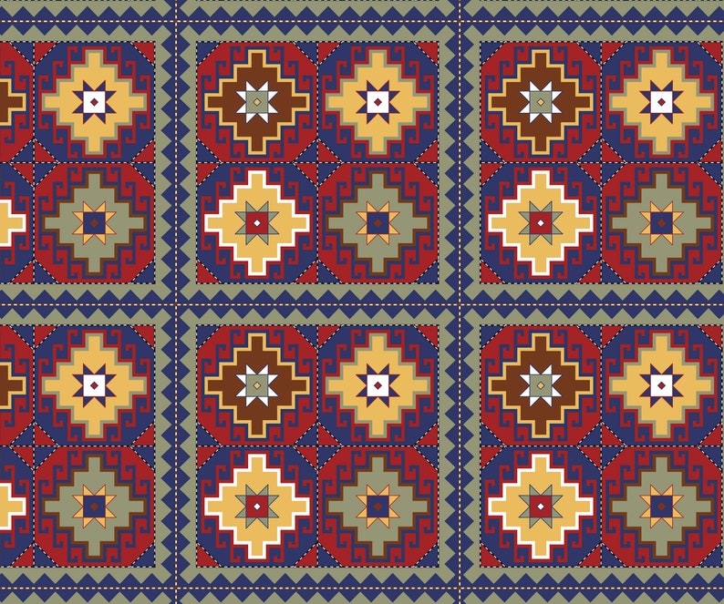 Armenian Carpet Pattern: Traditional Ornament Rug Design (digital Paper ...