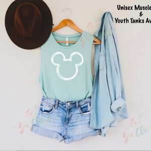 Disney Family Shirts, Minnie Mouse Muscle Tank, Women's Disney Scoop Tank Top, Mickey Muscle Tee, Magic Kingdom Shirt, Disney Vacation Shirt