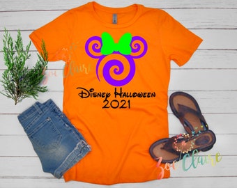 CUSTOM Halloween Disney Shirts, Walt Disney Minnie Mouse and Mickey Mouse Matching Disneyworld Shirts, Personalized Halloween Disney Shirts