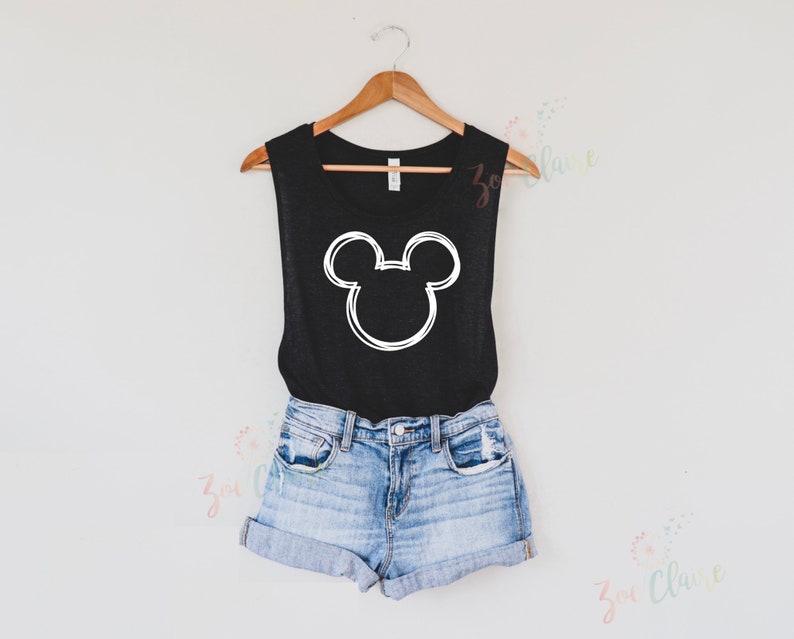 Disney Family Shirts, Minnie Mouse Muscle Tank, Women's Disney Scoop Tank Top, Mickey Muscle Tee, Magic Kingdom Shirt, Disney Vacation Shirt image 6