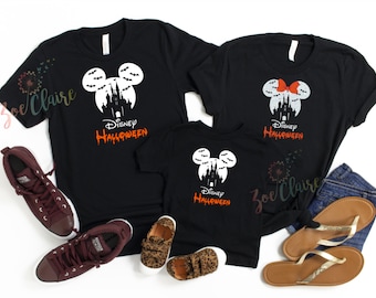 Mickey and Minnie DisneyWorld Bat Castle Tee Shirts, Disney Halloween T Shirt, Matching Disneyland Shirts, Disney Family Vacation Tank