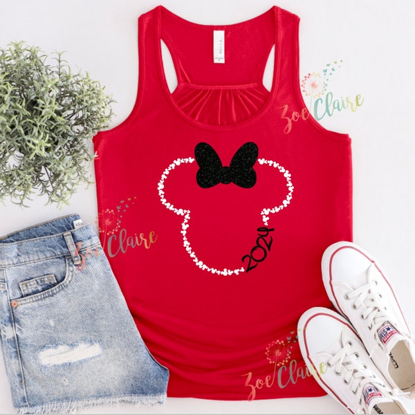 Minnie Flowy Tank für Frauen, DisneyWorld Tank, Mickey Mouse Disney Tank Top, Disney Shirt für Frauen, Disney Urlaub Tank, 2024 Geschenk
