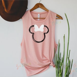 Disney Family Shirts, Minnie Mouse Muscle Tank, Women's Disney Scoop Tank Top, Mickey Muscle Tee, Magic Kingdom Shirt, Disney Vacation Shirt image 3