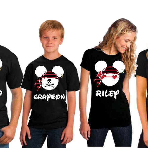 Disney Cruise Pirate Shirts, Disney Pirate Family T-Shirts, Disney Family Shirts, Mickey and Minnie Pirate Shirts, Disney Cruise Shirts, Tee