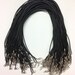 16" x 2mm Black PVC Cord Necklaces With Adjustable Iron Clasp For Jewelllery Making