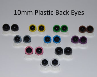 MIXED COLOUR PACKS of Plastic Back Eyes for Teddy Bear Soft Toy Doll Making