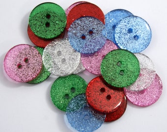 15mm Aqua/Turquoise Glitter Buttons 50 Buttons 15mm Aqua/Turquoise Glitter Buttons 50 Buttons