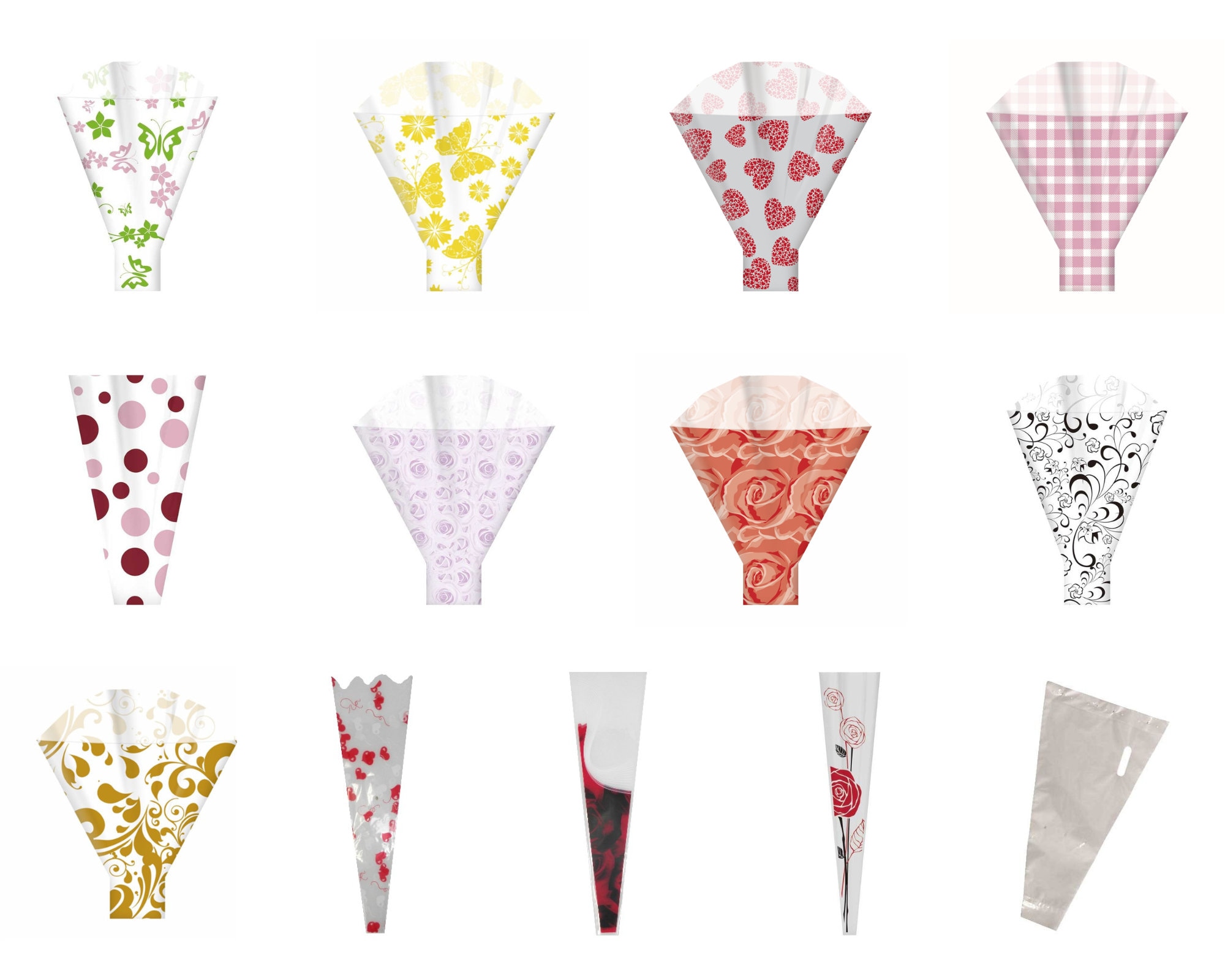 Clear Cellane Flower Sleeves. Select from 12 Sizes