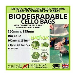 biodegradable card sleeves 50 Pack Eco-Friendly Compostable Clear Bags for Greetings Cards – Fits C6  Envelopes – Self Seal Biodegradable – Recyclable – Self Seal main image 1