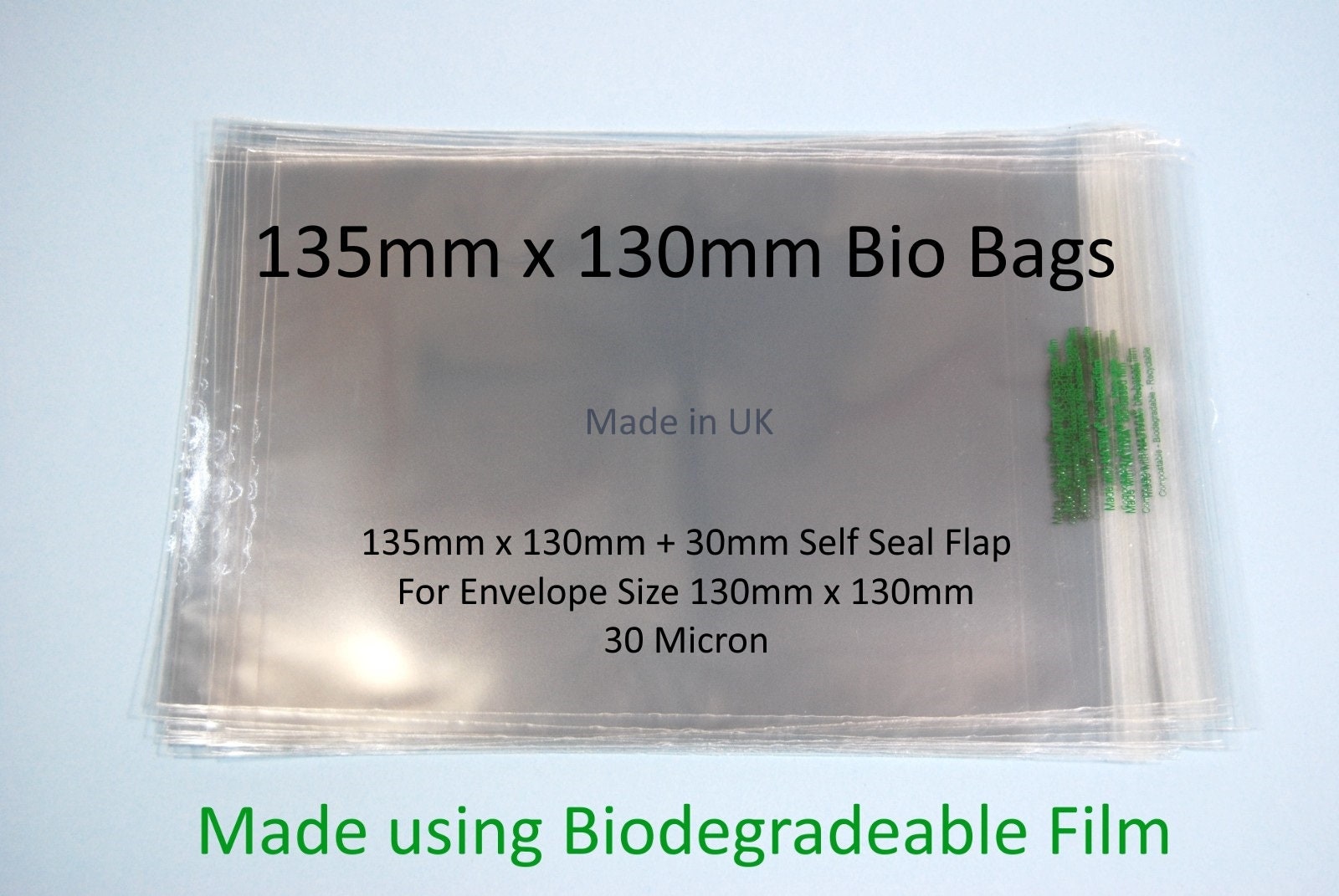 30mm Lip Self Seal Packed in 100s Cello Bags 135 x 130mm
