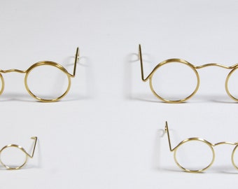 Gold - Toy Glasses - Mini Spectacles for Dolls or Santas - Choice of Sizes