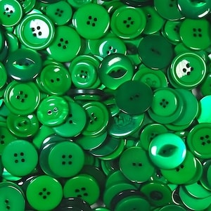 Bottle Green Large Buttons - Various Mix Sizes & Weights - Vibrant Colours Crafts Scrapbooking Card Making