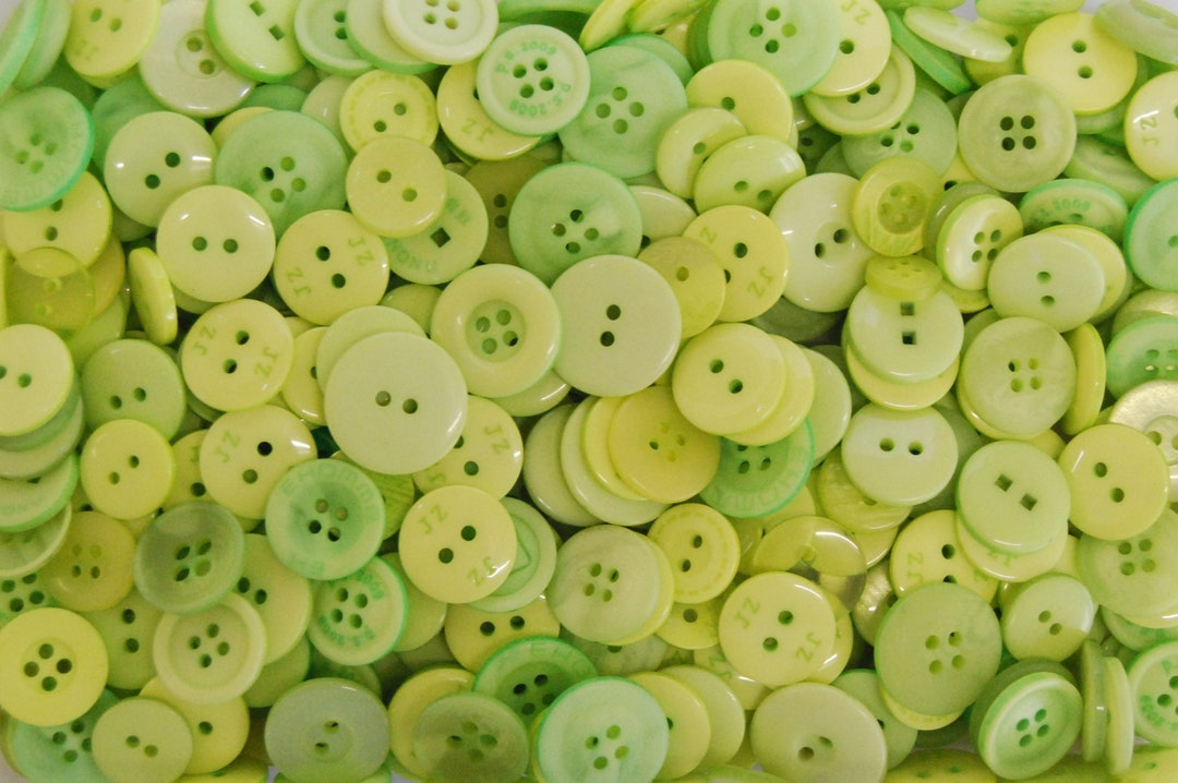 Lemon and Lime Coloured Buttons - Mix Weights - Bags Various Sizes ...