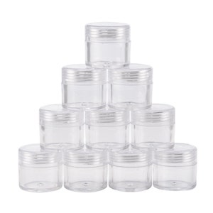 Various Round Plastic Jar With Lid - Glitter Make Up Cosmetic Travel