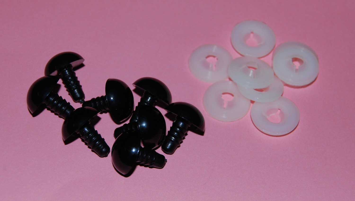 8mm BLACK Safety Eyes 5 Pairs Plastic, Amigurumi, Animal, Plastic