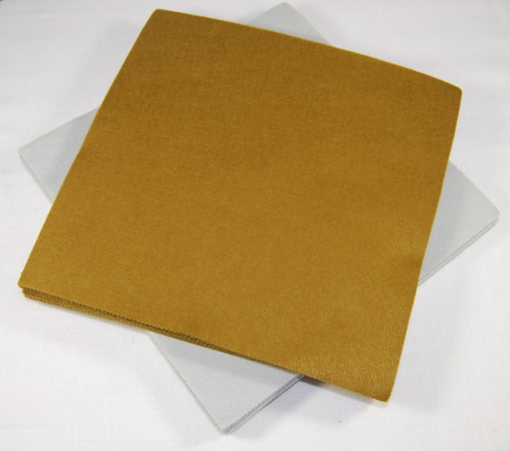 9 Squares SILVER or GOLD 100% Acrylic Craft Felt 9 Squares for Crafting,  and Soft Toy Making 
